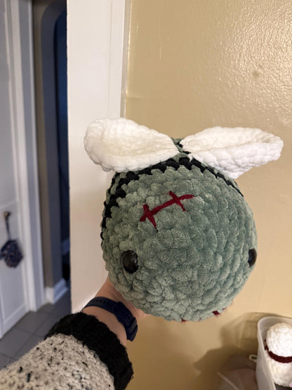 Handmade Crochet Zombie Bee Plushie: Soft Stress Relief Toy, Squishy Companion, Unique Gift