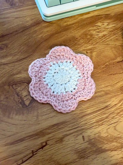Adorable Crochet Flower Coasters- Handmade Gift Set of 3 Coasters