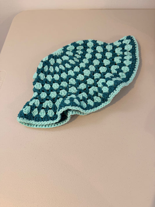 Yacht dreamin cool tones crochet adult medium bucket hat