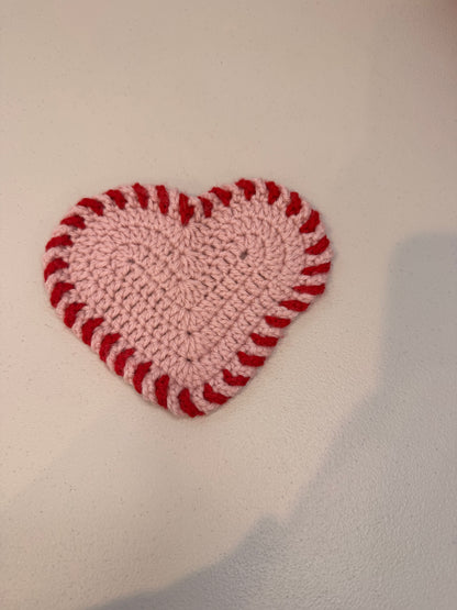 Valentine Crochet Heart Coasters- Set of 2 Coasters